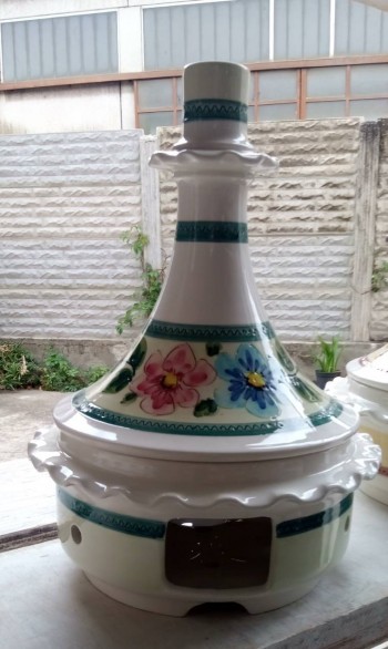 stufa nonna decori verde fiori